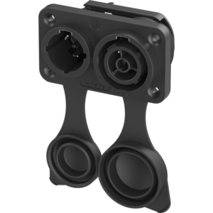 Neutrik NAC3PX-TRUE1 PowerCON Waterproof Duplex Male / Female Power In / Out Receptacle with Cap